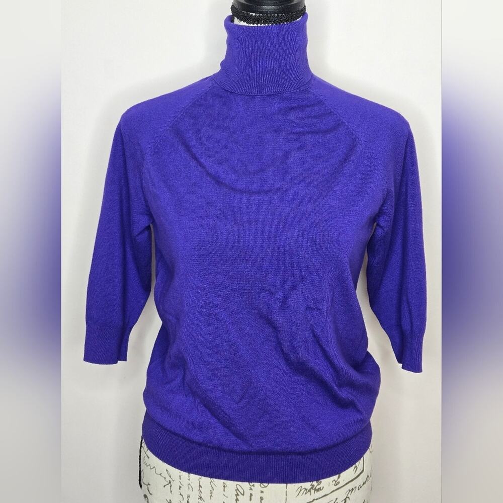 Zara Women's Purple Turtleneck Sweater 1/2 Sleeve Size Medium